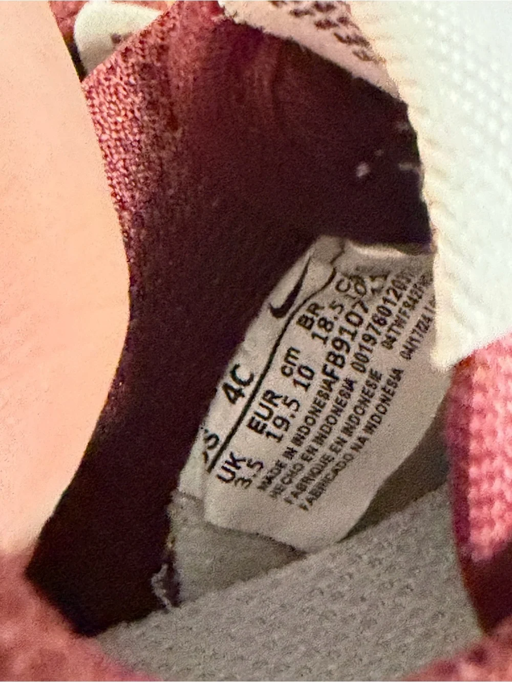 Nike Kids Maroon and White Low-Top Sneakers